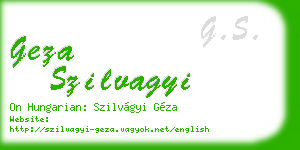 geza szilvagyi business card