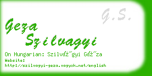 geza szilvagyi business card